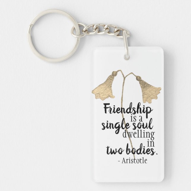 Friendship Quote Flowers Key Ring (Front)