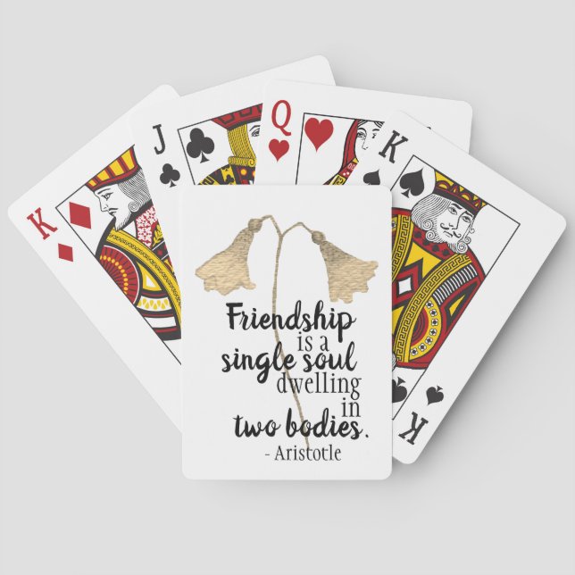 Friendship Quote Flowers Playing Cards (Back)