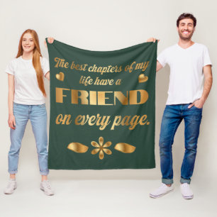 Friendship quote gift for best friend fleece blanket