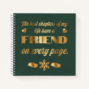 Friendship quote gift for best friend notebook