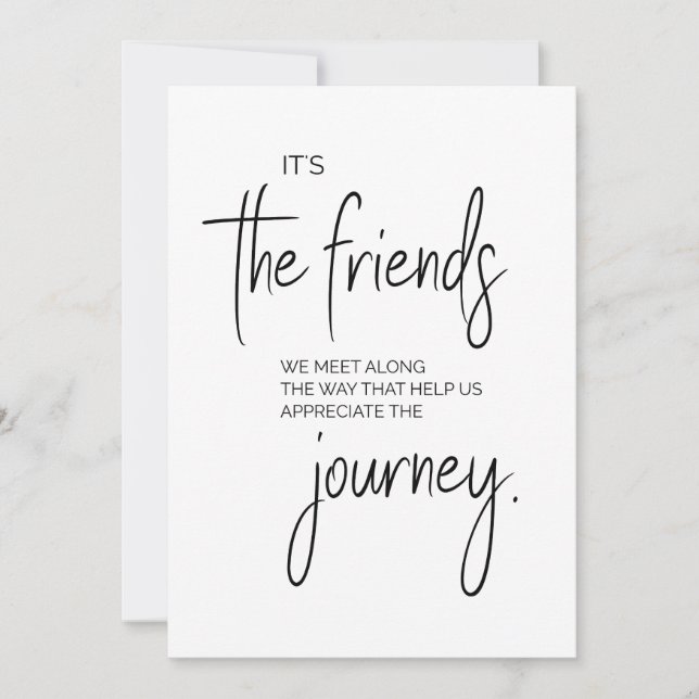 Friendship quote, meaningful quote about friends holiday card (Front)