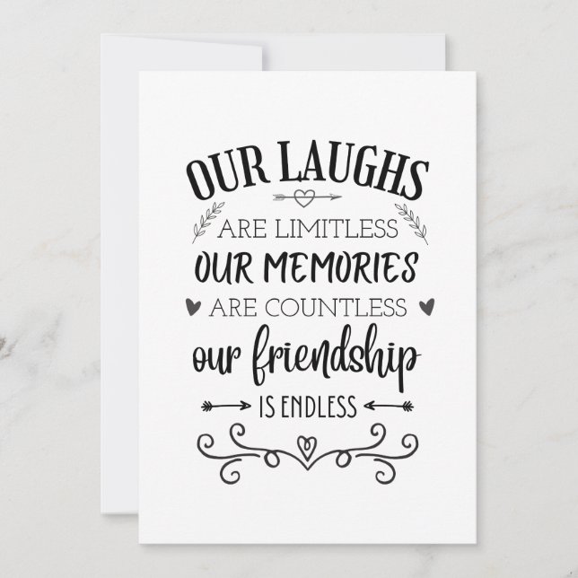 Friendship quote, meaningful special friend quote holiday card (Front)