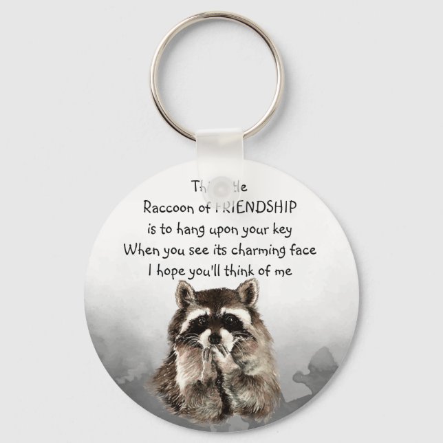 Friendship Racoon Think of Me  Key Ring (Front)