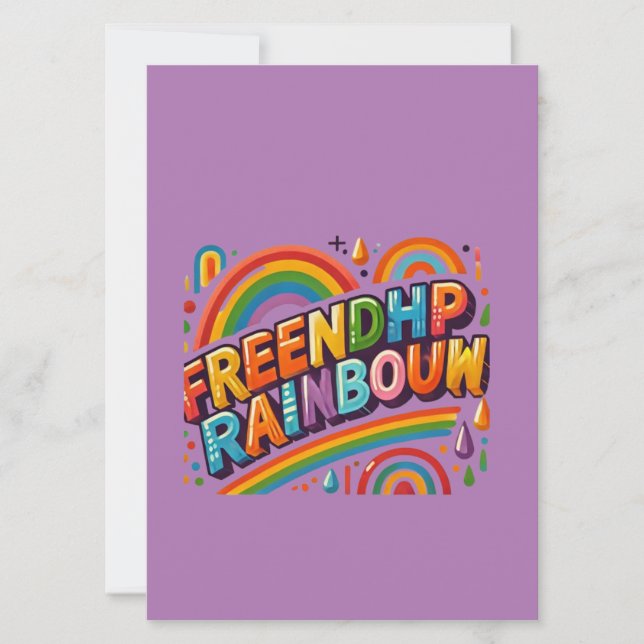 Friendship Rainbow Multi-Coloured Greeting Card De (Front)