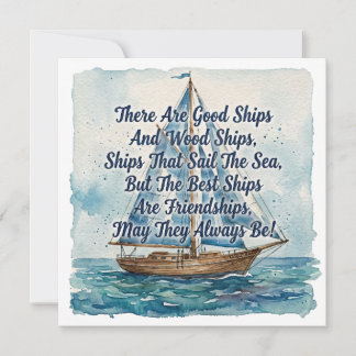 Friendship Sailing Proverb Nautical Toast Friend Card