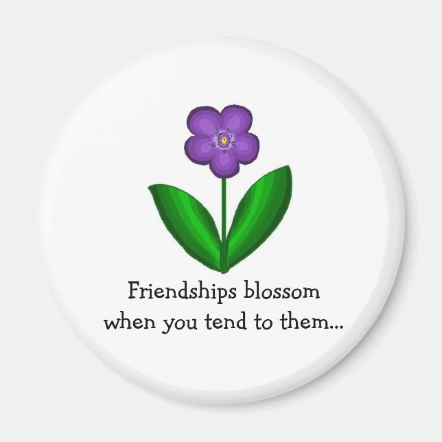 Friendship Saying With Flower Magnet (Front)