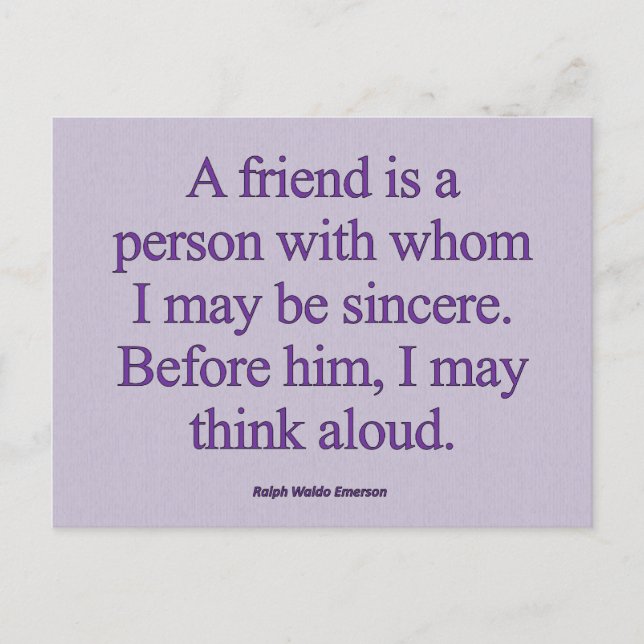 Friendship Sincerity Postcard (Front)