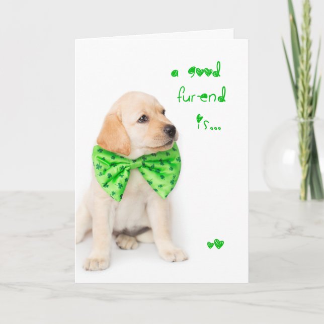 Friendship St Patricks Day Puppy Card (Front)