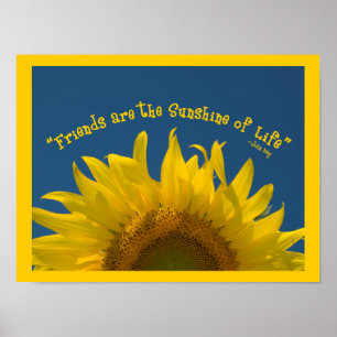 Friendship Sunflower Poster