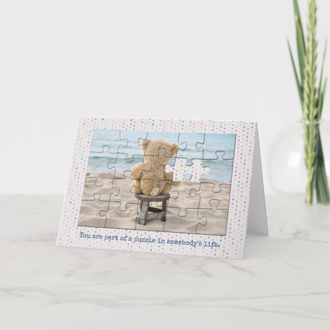 Friendship Teddy Bear Puzzle  Card (Front)