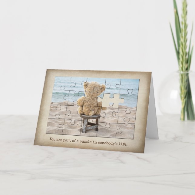 Friendship Teddy Bear Puzzle  Card (Front)