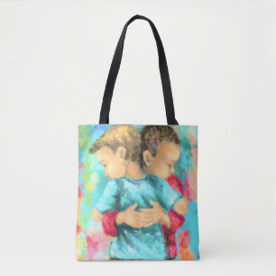 Friendship Tote Bag Kids Hugging