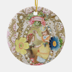 Friendship, Valentine card, c.1870 (colour litho o Ceramic Tree Decoration