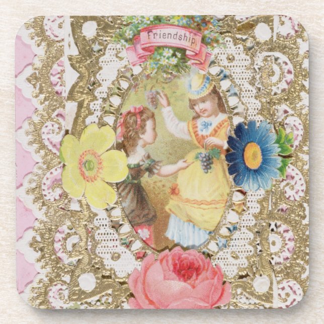 Friendship, Valentine card, c.1870 (colour litho o Coaster (Front)