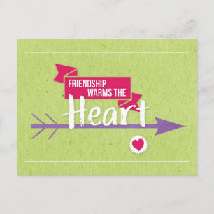 'Friendship warms the Heart' postcard