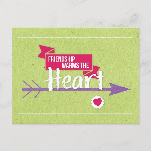 'Friendship warms the Heart' postcard (Front)