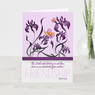 Friendship with Genesis 31 Bible Verse and Purple Card