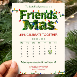 Friendsmas Christmas Party Calendar Winter Holiday Invitation