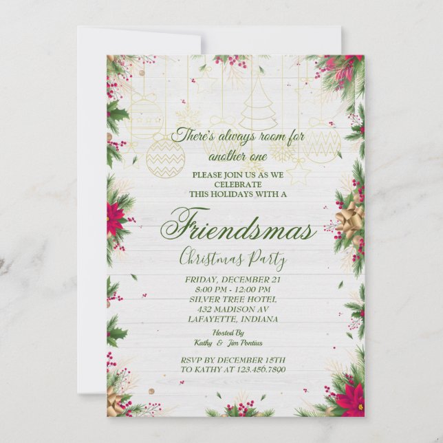 Friendsmas Christmas Party Invitation Flyer (Front)
