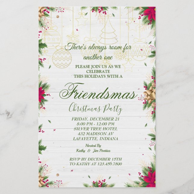 Friendsmas Christmas Party Invitation Flyer (Front)