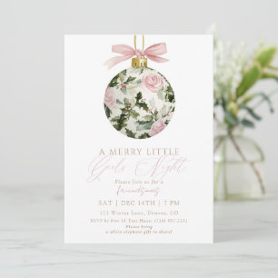 Friendsmas Floral Ornament Girls Night Christmas Invitation