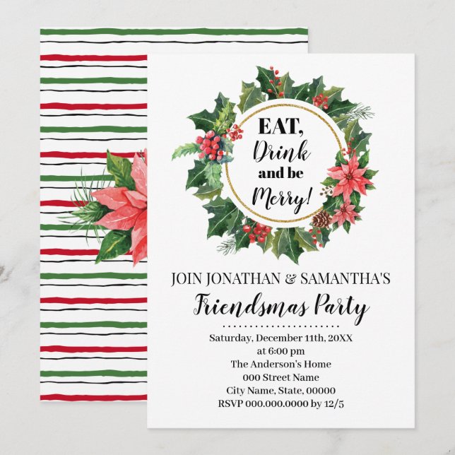 Friendsmas Holiday Christmas Party Invitation (Front/Back)