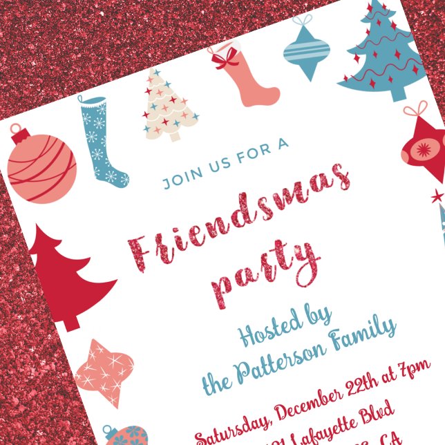 Friendsmas invitations Christmas trees (Creator Uploaded)