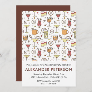 Friendsmas invitations Cocktail Pattern
