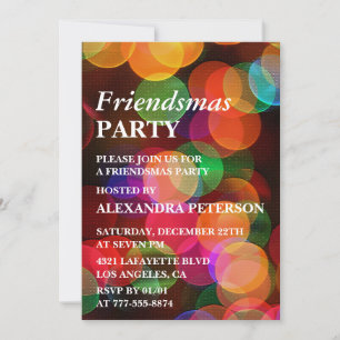 Friendsmas invitations Colourful Confetti Sparkle