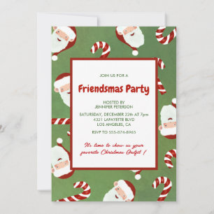 Friendsmas Invitations Cute Santa Barley sugar