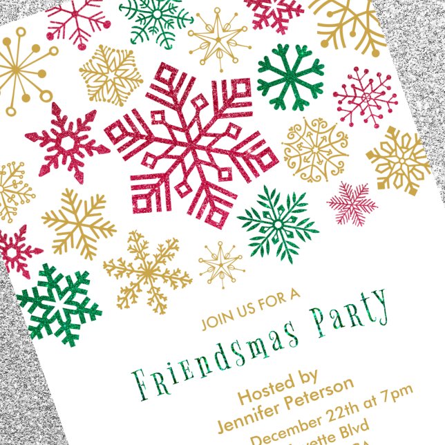 Friendsmas invitations Party Chic Snowflakes (Creator Uploaded)
