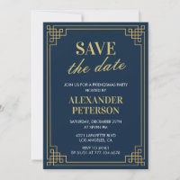 Friendsmas invitations Save the date Navy