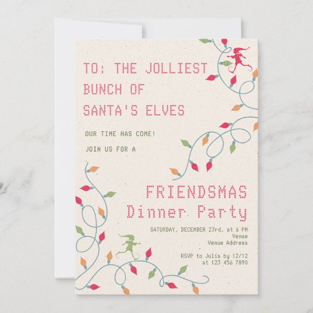 Friendsmas Jolliest Bunch Christmas Vacation Party Invitation (Front)