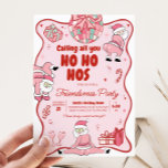Friendsmas Santa Funny Ho Ho Hos Christmas Party Invitation<br><div class="desc">Spread the holiday cheer with our customisable Christmas printable invitation,  perfect for gathering friends and family for a festive celebration. With elegant designs and easy-to edit text,  this invitation sets the tone for a joyful holiday season.

51SE C</div>