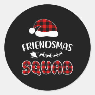 Friendsmas Squad Funny Xmas Light Family Matching  Classic Round Sticker