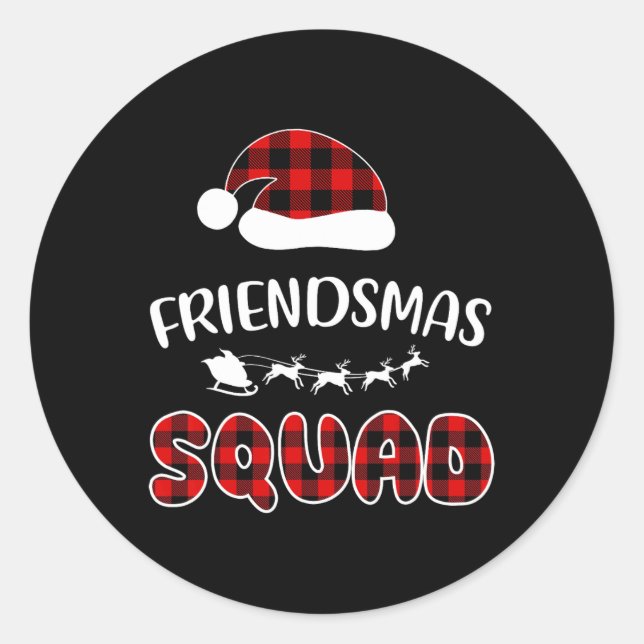 Friendsmas Squad Funny Xmas Light Family Matching  Classic Round Sticker (Front)