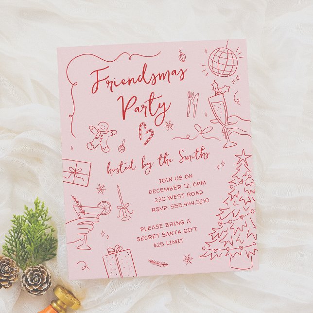 Friendsmas Whimsical Doodle Christmas Party Budget (Creator Uploaded)