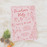 Friendsmas Whimsical Doodle Christmas Party Invitation<br><div class="desc">Invite friends and family to a Friendsmas celebration with this whimsical Christmas invitation! Featuring a modern, bold red and pink colour scheme, the design showcases holiday cocktails, a Christmas tree, disco ball, ornaments, bows, candles, gifts, snowflakes, and sparkles in a hand-drawn, doodle style. Editable wording makes it perfect for Secret...</div>