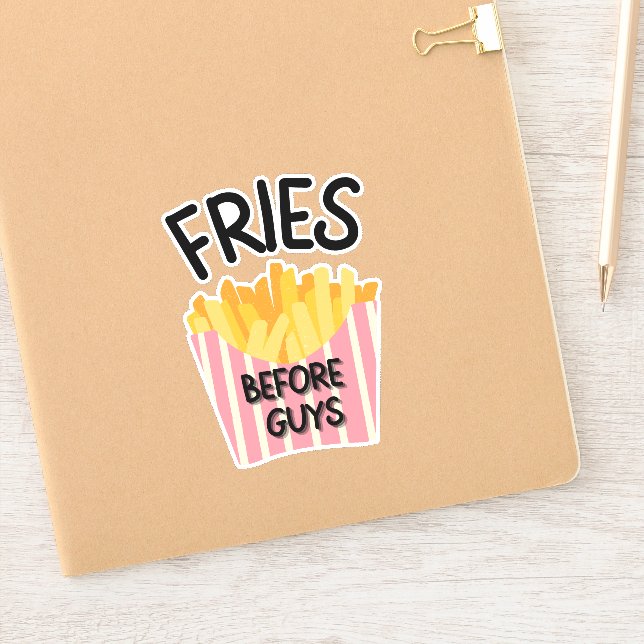 Fries Before Guys Anti Valentines Sticker (Notebook)