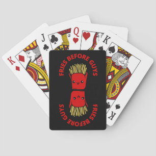 FRIES BEFORE GUYS funny french fries pun           Playing Cards