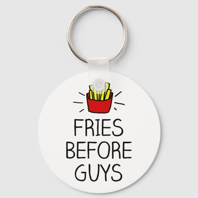 fries before guys with most charming illustration key ring (Front)