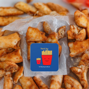 Fries Cartoon  Square Sticker