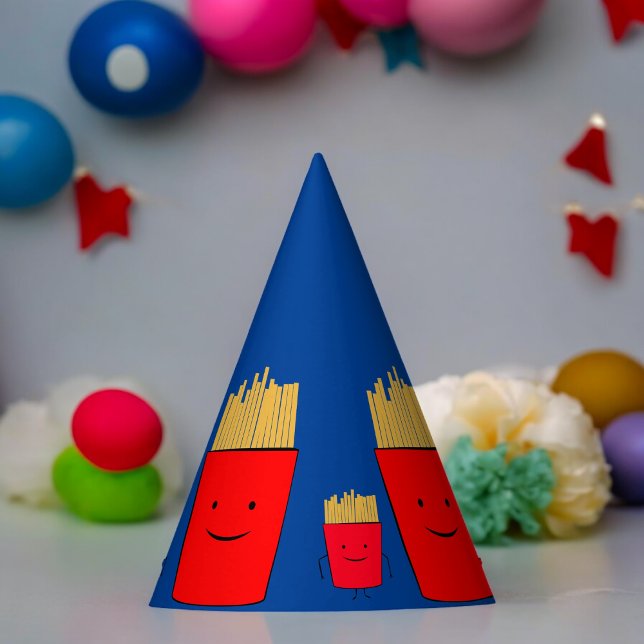 Fries Cartoon Wrapping Paper Party Hat (french fries Paper party hat, Kids,adults,party birthday hat,Baby Shower,wedding,celebration hat)