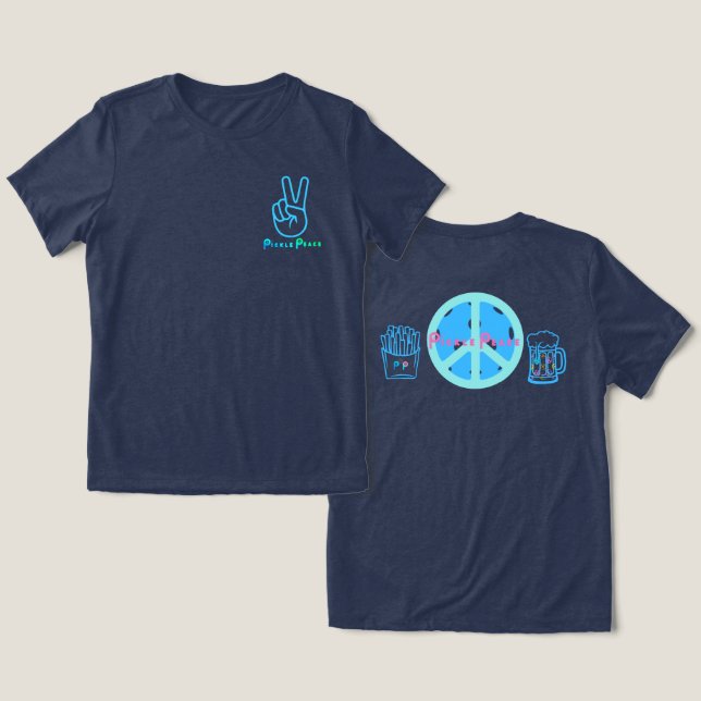 fries, drinks pickleball Tri-Blend shirt (Design Front & Back)