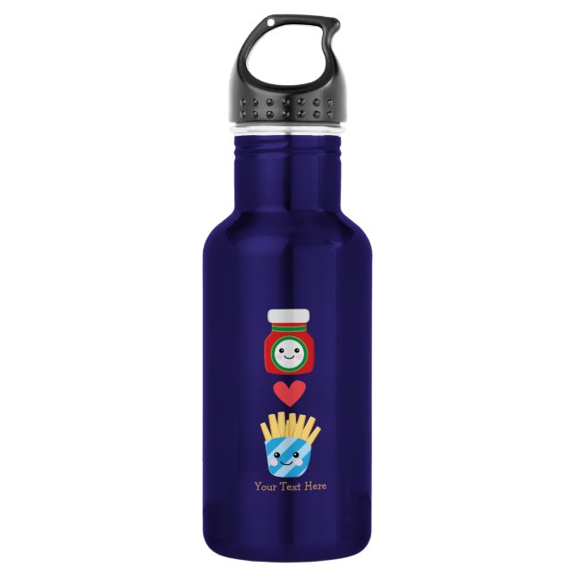 Fries & Ketchup (customisable) 532 Ml Water Bottle (Front)