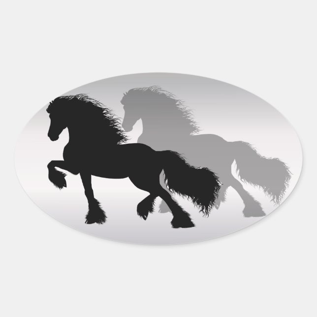 Fries Paard Oval Sticker (Front)