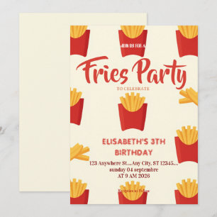 Fries Restaurant Birthday Party Invitation