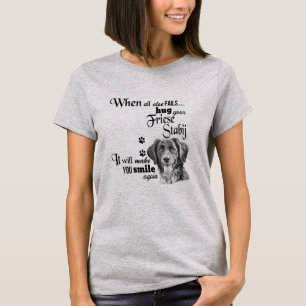Friese Stabij modern art cute dog breed slogan T-Shirt