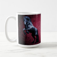Friesian black stallion/black beauty, horse pink