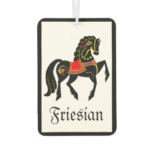 Friesian, black stallion, folk Friesian image Car Air Freshener